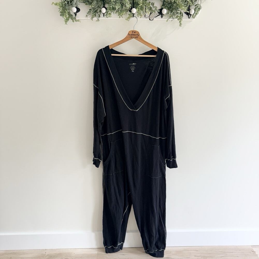 Natural Life Black Johnnie Long Sleeve Jumpsuit Oversized Size XL GH2022